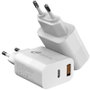 Leotec Cargador de Pared y Viaje USB-C PD + USB-A 20W Carga Rápida Blanco